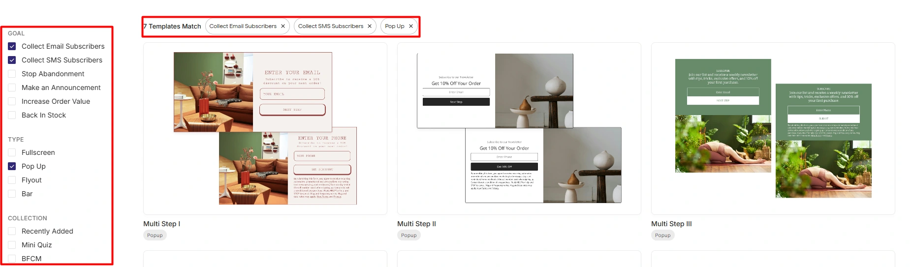 Privy display template library