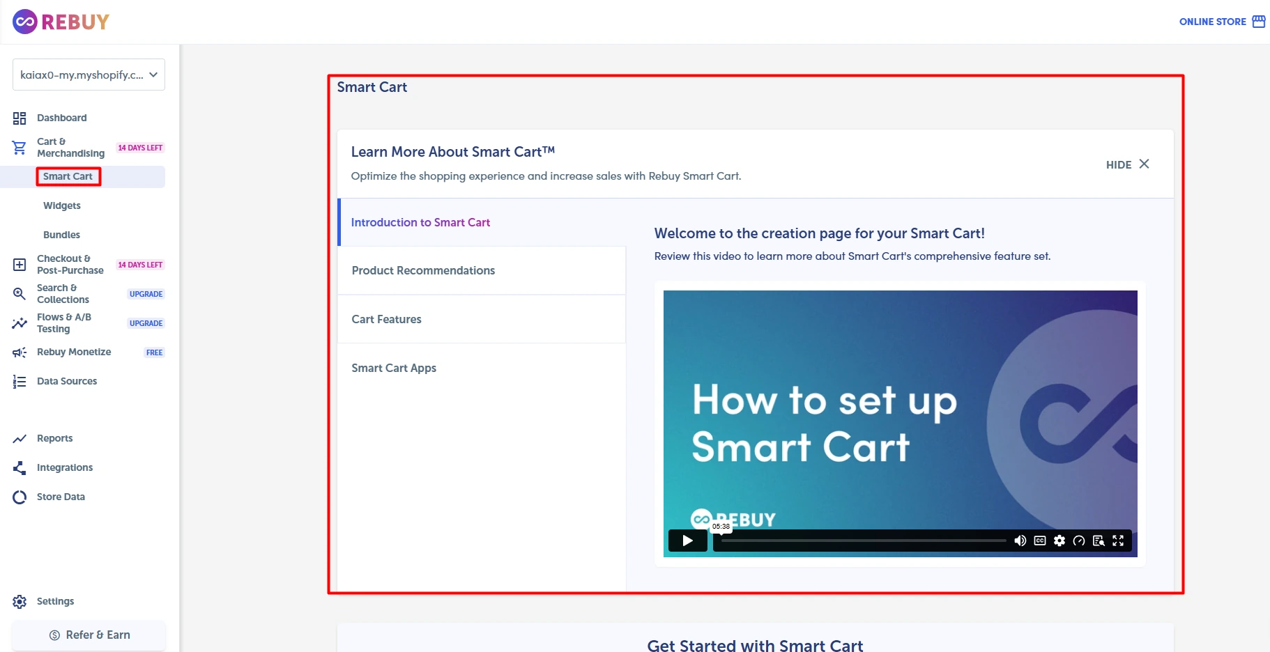 Rebuy Smart Cart onboarding and feature overview